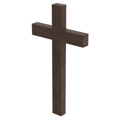 3D rendering illustration of a wooden Cross