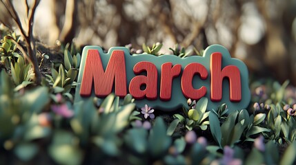 March arrives, nestled in springtime blooms.