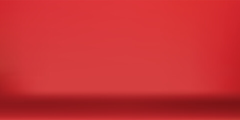 Abstract Mesh gradient background. Red empty studio backdrop. Clean scene for product presentation. Holiday or New Year mockup template. Vector illustration.
