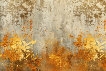 Fototapeta premium Abstract modern oil and acrylic painting with gold and bronze textures.