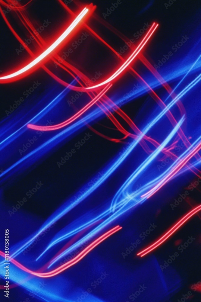 Poster a blurry image of red and blue lights, perfect for use in background or as a creative element