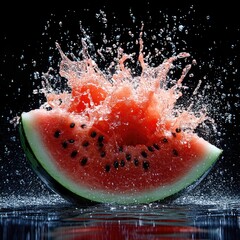 watermelon explosion with a splash of juice.