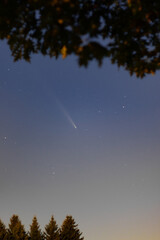 Naklejka premium Comet Tsuchinshan-ATLAS: This comet was visible in the evening sky after sunset in October 2024.