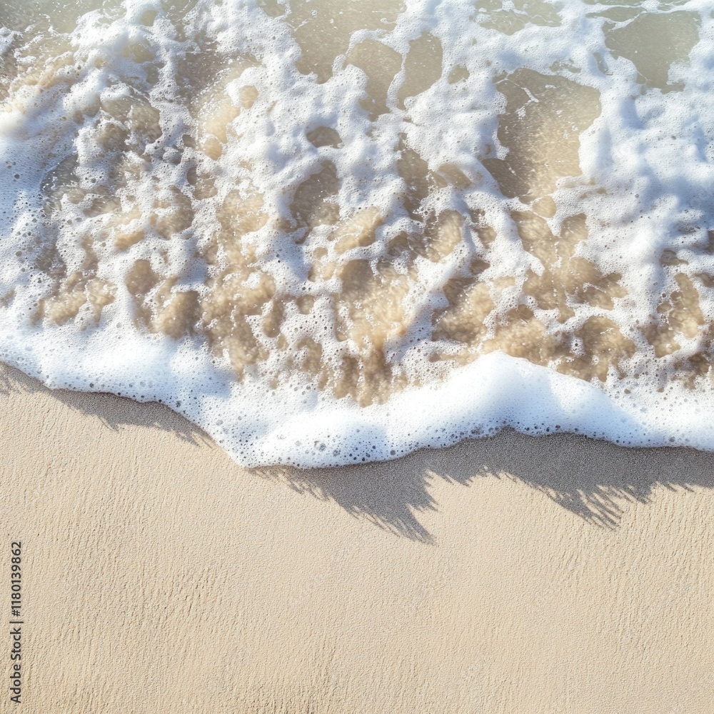 Poster a close-up shot of a wave crashing on the shore