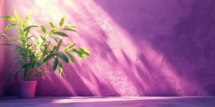 A purple studio backdrop with tree shadows, offering a vibrant and artistic setting for product presentations or creative photography.