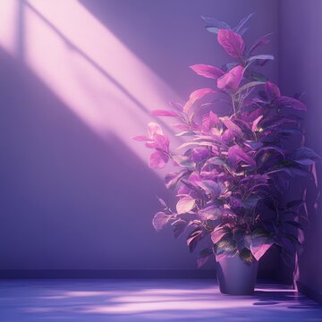 A purple studio backdrop with tree shadows, offering a vibrant and artistic setting for product presentations or creative photography.