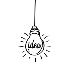 Hanging doodle light bulb idea