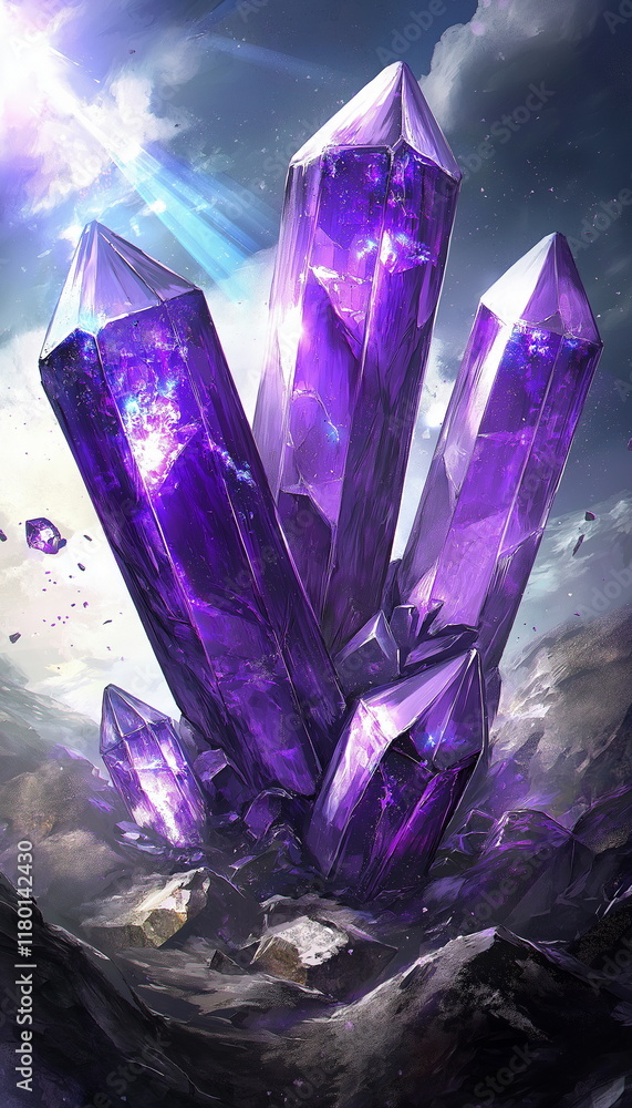 Poster A mountain range where rocks form into the shape o_001
