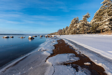 Winter coast of the Baltic Sea.