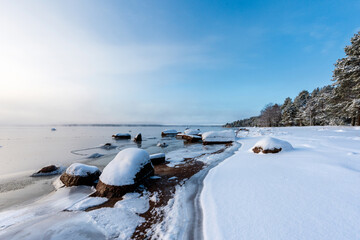 Winter coast of the Baltic Sea.