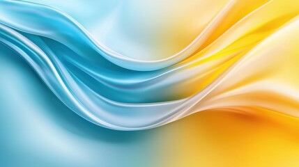 Fototapeta premium A blue and yellow abstract background with wavy lines