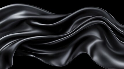 Fototapeta premium a black satin fabric on a black background