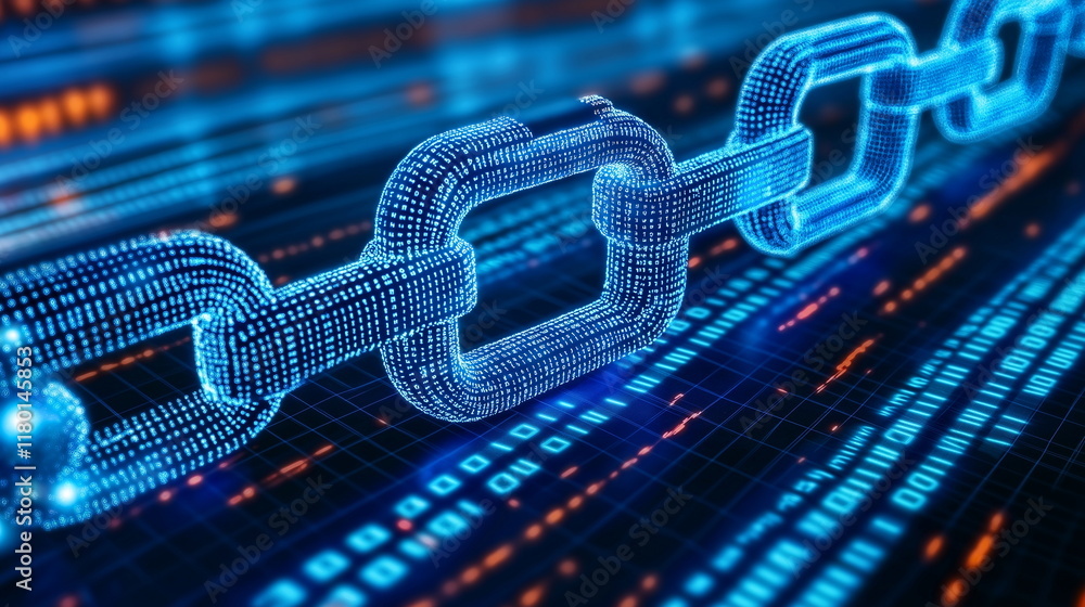 Aufkleber abstract image of a blockchain transaction shining_001