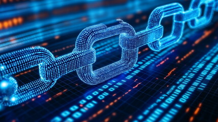 Abstract image of a blockchain transaction shining_001