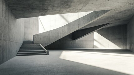 Fototapeta premium Concrete surface background, gray cement room interior, empty space