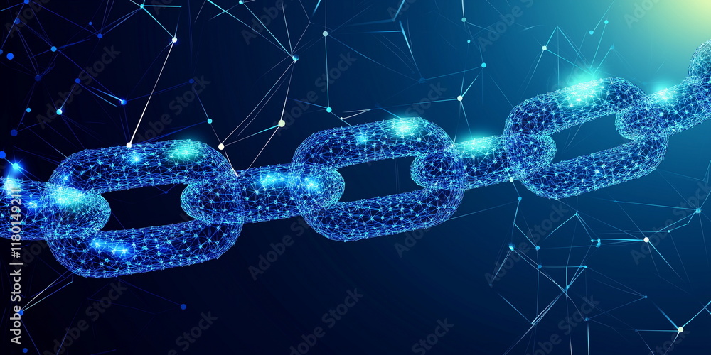 Aufkleber abstract visualization of a blockchain transparent_013