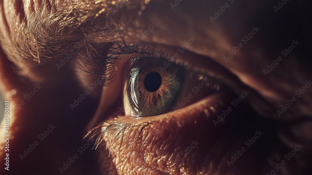 Poster a detailed view of an eye with eyelashes and pupil visible