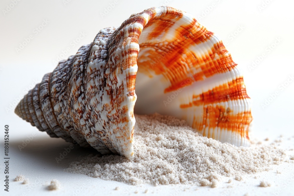 Poster A close-up view of a shell on a white background