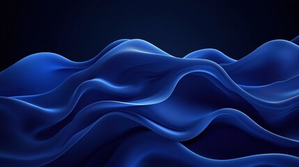 Obraz premium Abstract dark blue wave lines background: elegant swirling fluid design for corporate presentations and digital art