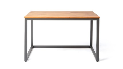 Fototapeta premium A wooden table with a metal frame