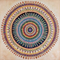 Fototapeta premium Vibrant Mandala Art: A Colorful Spiritual Design