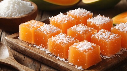 Luscious glistening cubes of traditional brazilian doce de mam