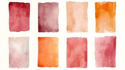 Eight Watercolor Rectangles in Earthy Tones