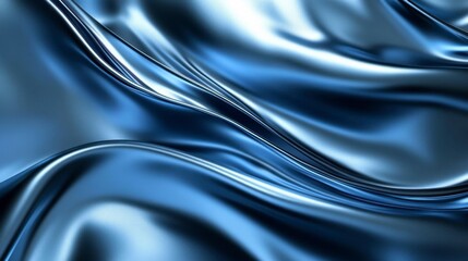 Abstract Blue Silk Drape, Elegant Swirling Fabric Texture Background