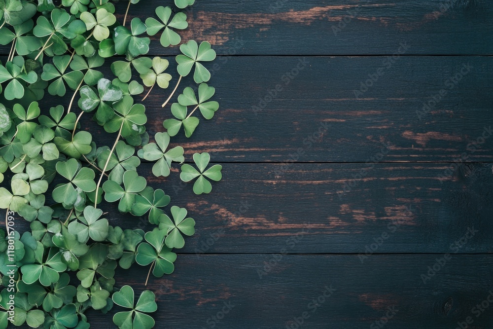 Poster a close-up shot of a plant growing on a wooden surface, ideal for use in nature-inspired designs and