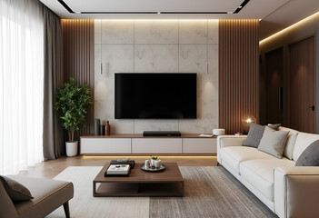 Minimalist home interior design of modern living room