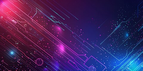 Abstract backgrounds with glowing neon lines and futuristic cityscapes
