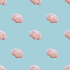Elegant watercolor shell pattern design for fabric and packaging use
