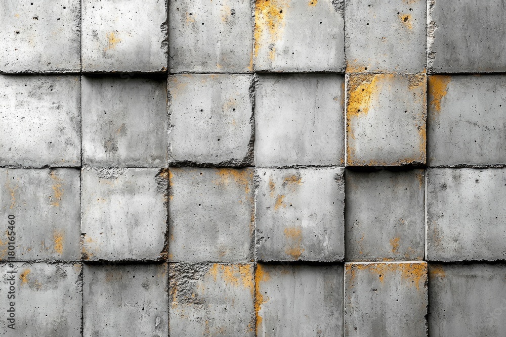 Poster a detailed view of a concrete block wall, suitable for architectural or construction-related use