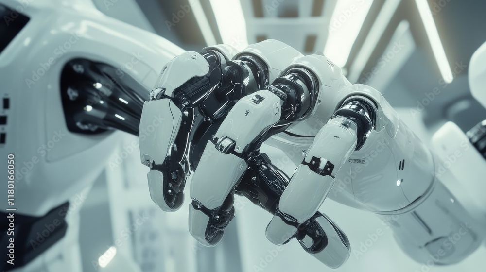 Poster advanced robotic hand precisely engineered mechanics