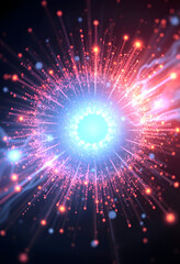 Naklejka premium concept of energy particles and light core. 3d illustration, digital art, with white tones