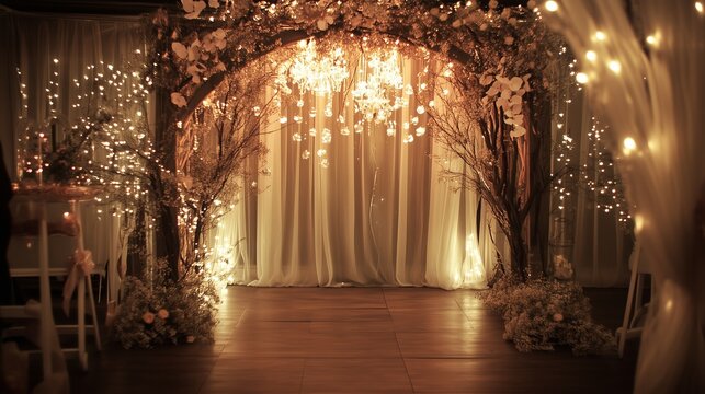 Romantic fantasy wedding alter