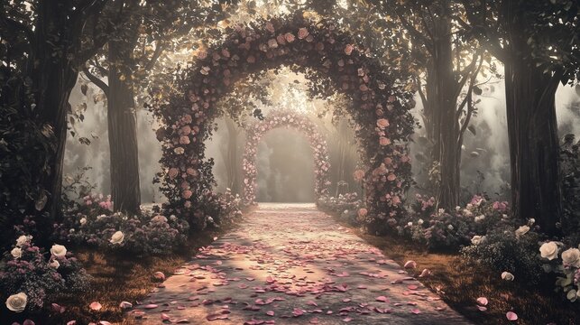 Romantic fantasy wedding alter