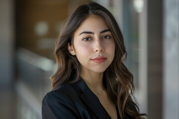Fototapeta premium Successful Hispanic businesswoman pursuing MBA for executive leadership.