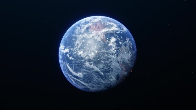 Rotating planet Earth from space. 