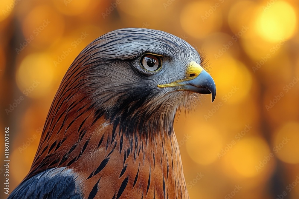 Aufkleber close-up view of a bird of prey's face, with sharp talons and piercing eyes