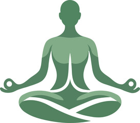 Ilustração minimalista de uma mulher em posição de lotus