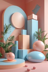 Aesthetic Phone Wallpapers of Soft Pastel Hues of Peach and Light Blue, Blending Seamlessly to Create a Calming, Dreamy Atmosphere