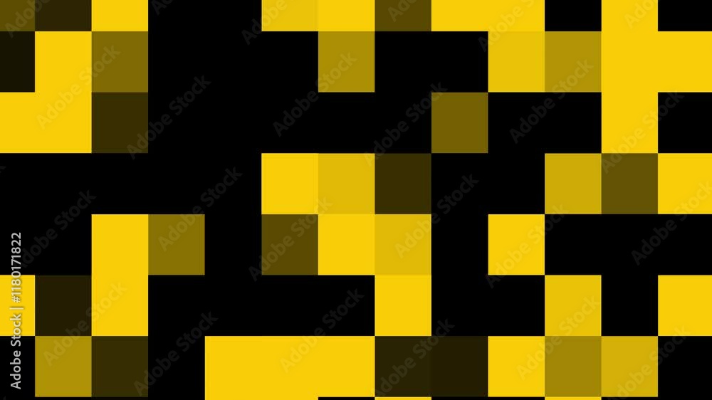Poster animated multicolored pixel background in 4k resolution with abstract motion design and geometric sq
