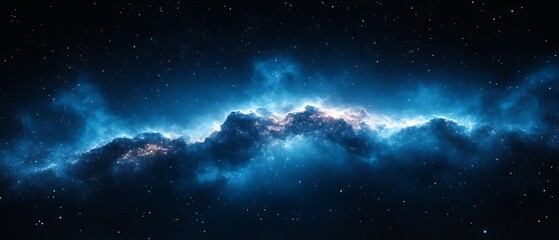 Fototapeta premium Blue Nebula in Space.