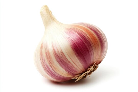 Close-up shot of a single garlic bulb