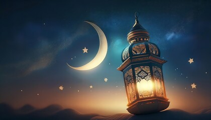 Elegant Ramadan Kareem Backgrounds with Islamic Lanterns and Crescent Moon Theme