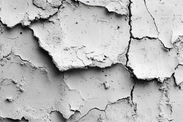 Fototapeta premium A close-up shot of a damaged brick wall in shades of gray