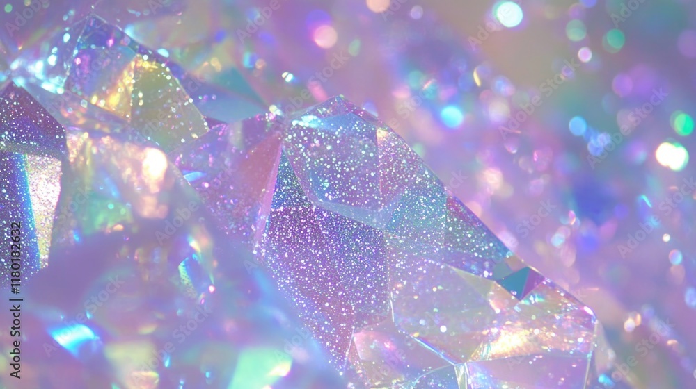 Poster a detailed view of sparkling crystal clusters