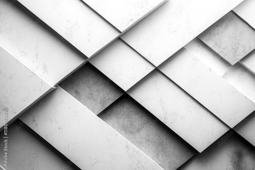 Poster a collection of geometric shapes in monochromatic tones