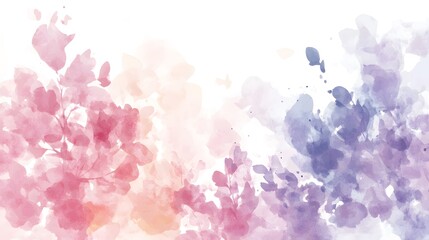 Abstract Watercolor Floral Design Pink Purple Hues